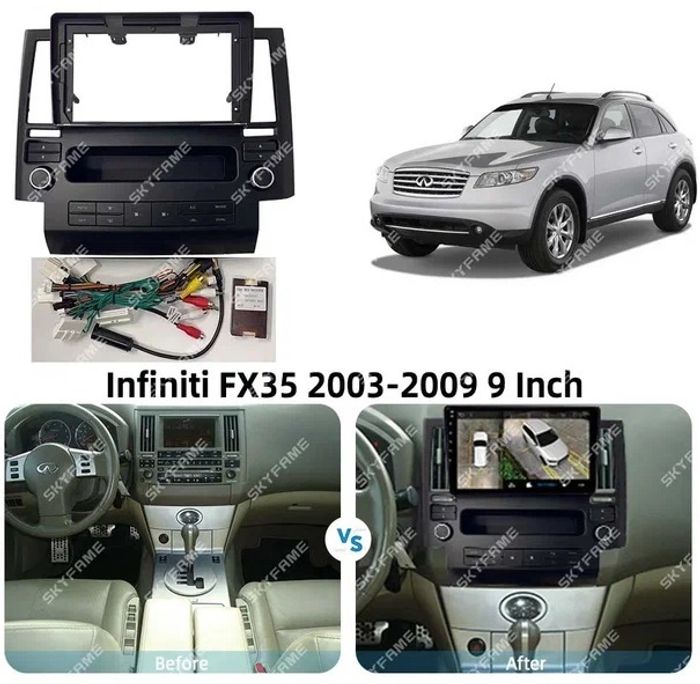 Магнитола для Infiniti FX35, FX45 2003-2005 - Kuberg SF-9279-1 QLed, Android 12, Быстрая, CarPlay, 4G SIM-слот