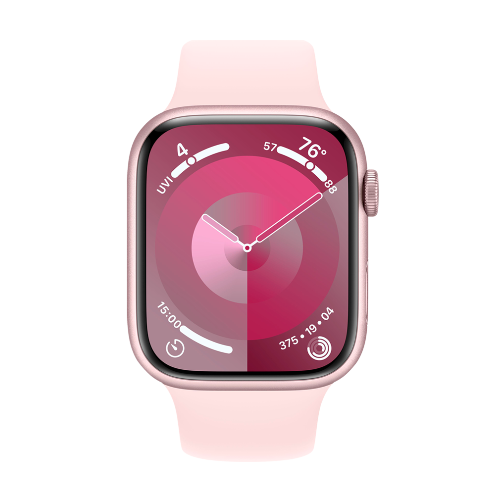 Умные часы Apple Watch Series 9 GPS, 45mm, Aluminium Case with Sport Band S/M, Pink (Розовый)