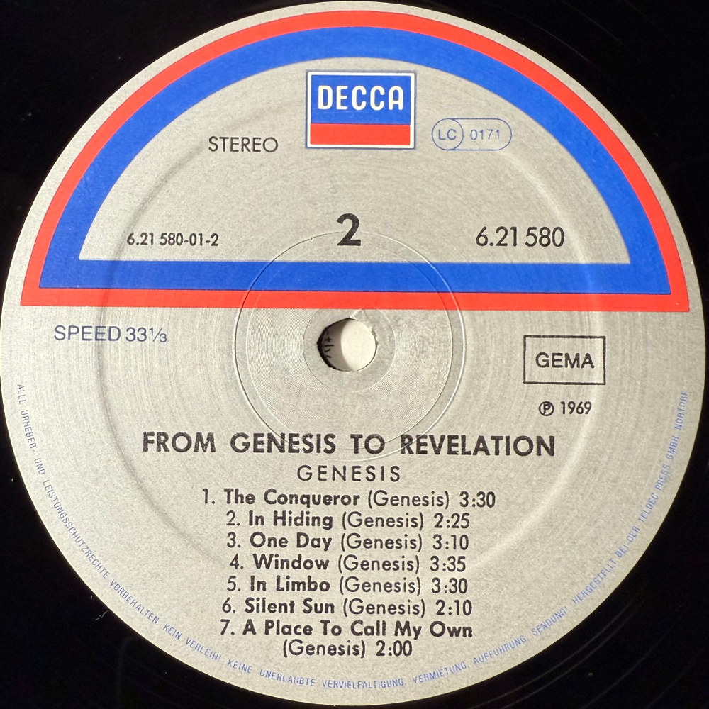 Genesis ‎– From Genesis To Revelation (Германия)