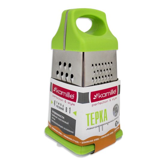 Терка кухонная 21 см. с контейнером Kamille KM-7202 из нержавеющей стали