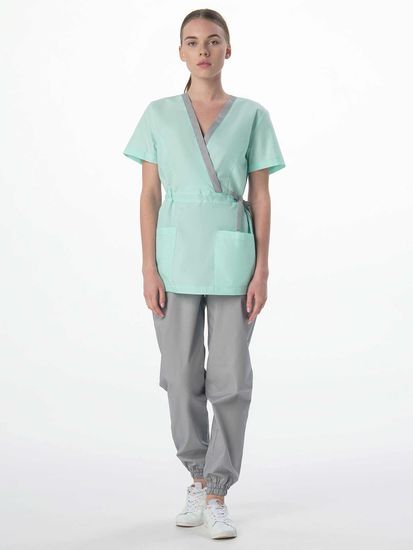 Костюм женский "Симпл-001" (серый/мятный)