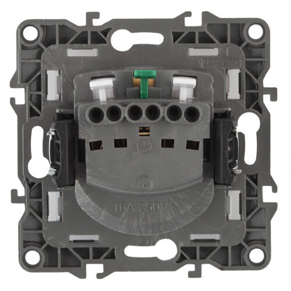 12-2101-03 ЭРА Розетка 2P+E Schuko, 16A-250В, IP20, Эра12, алюминий