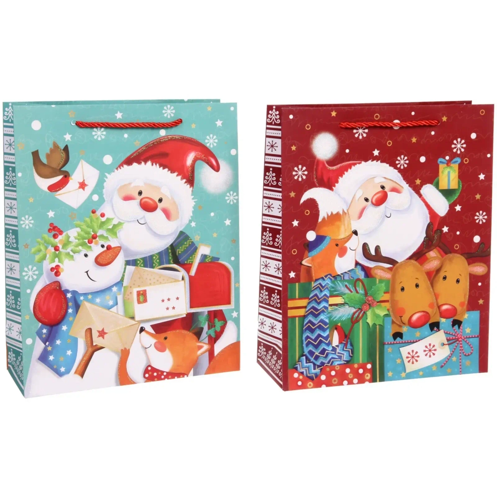Пакет подарочный «Дедушка Мороз» 26*32*10 см, микс