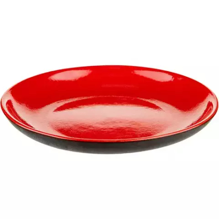Тарелка «Кармин» плоская без полей керамика D=25см красный,черный