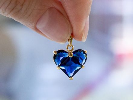 Подвеска Сердце 14,5мм, с кристаллом