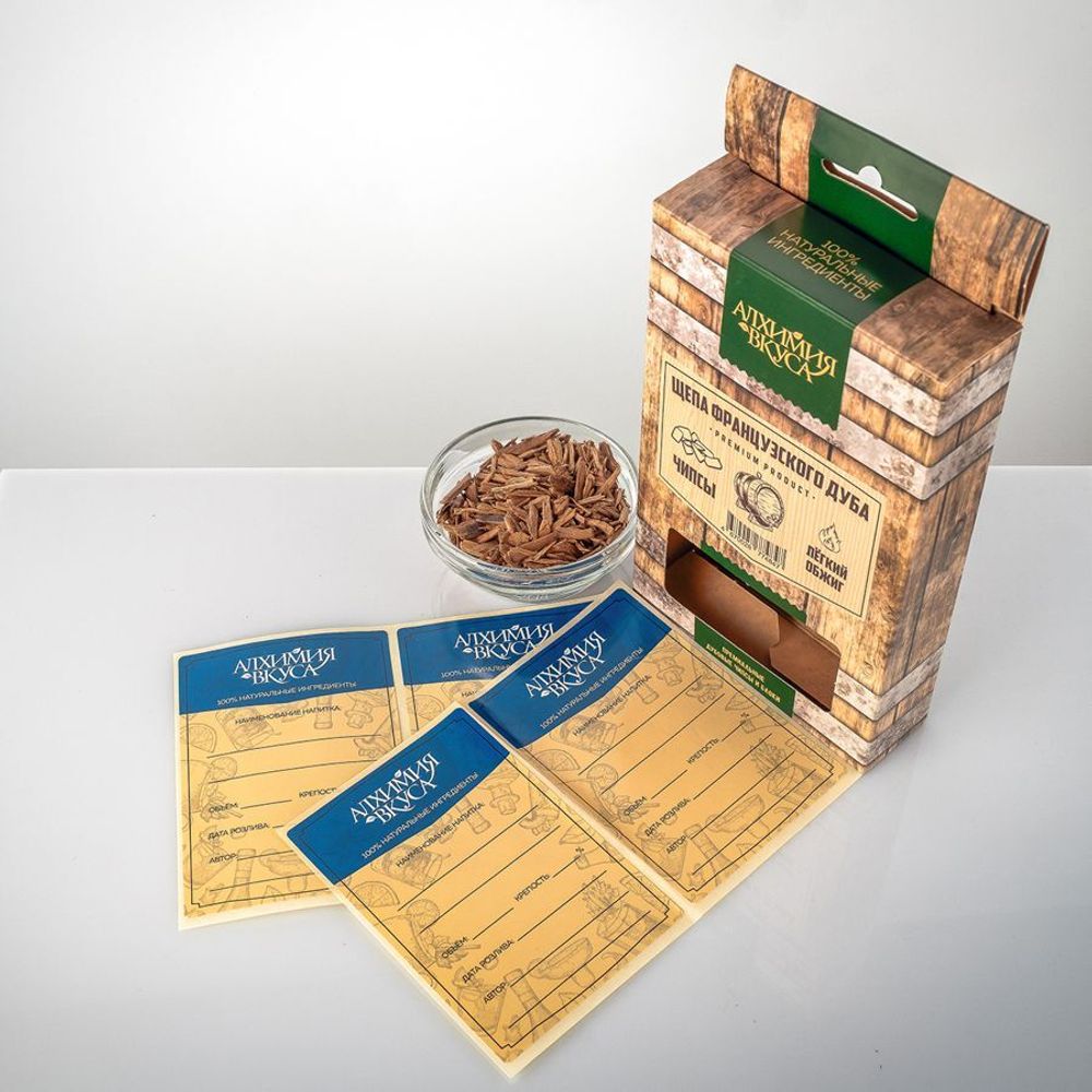 Щепа французского дуба Алхимия вкуса (чипсы, легкий обжиг), 20 г
