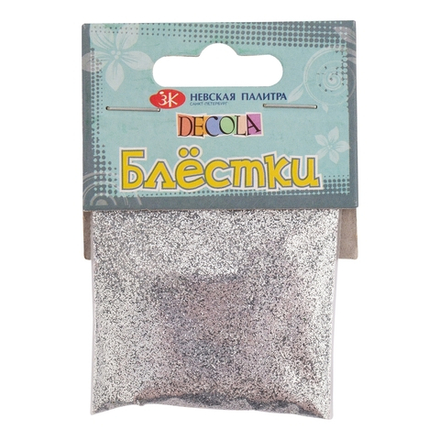 Decola Блестки декоративные,  размер 0,1 мм, 20 г,  серебро