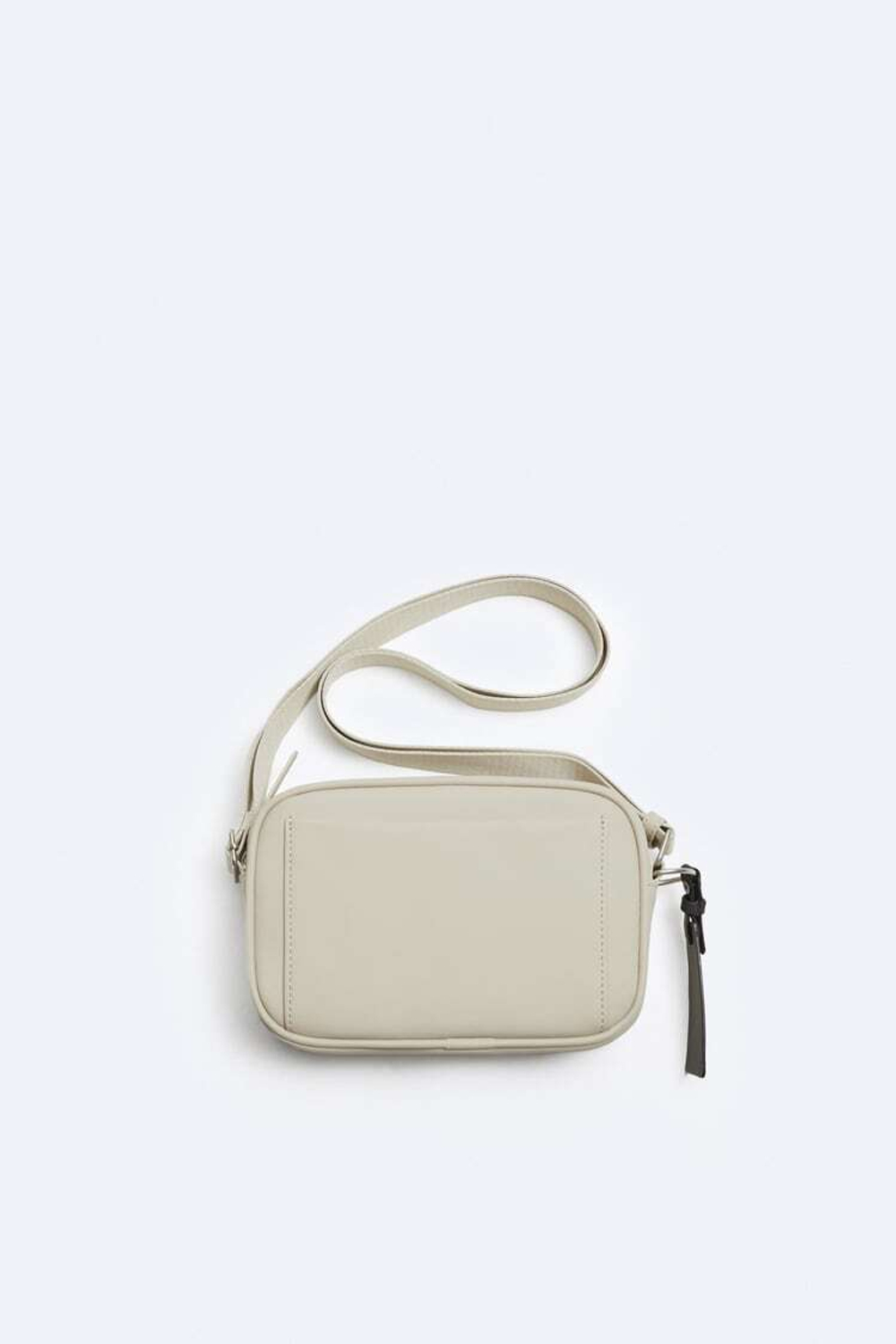 ZARA ПРОРЕЗИНЕННАЯ СУМКА С РЕМНЕМ ЧЕРЕЗ ПЛЕЧО, БЕЖЕВЫЙ