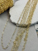 Цепочка «Сердце» позолота 14k, звено 3,3*4,5 мм, 2 метра