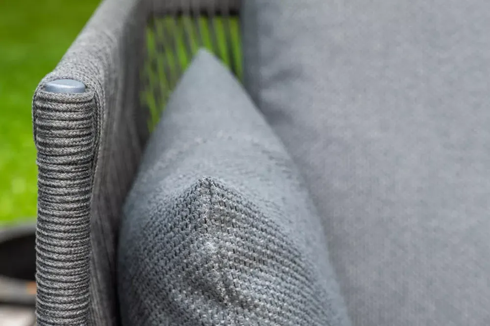 "Лугано" лаунж-зона 5-местная плетеная из роупа (веревки), каркас алюминиевый темно-серый, роуп темно-серый