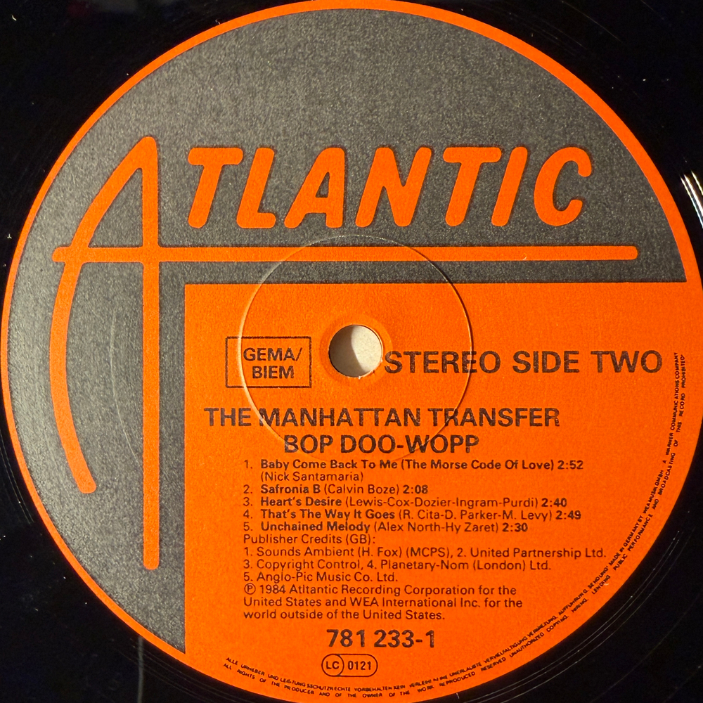 The Manhattan Transfer ‎– Bop Doo-Wopp (Германия 1984г.)Т