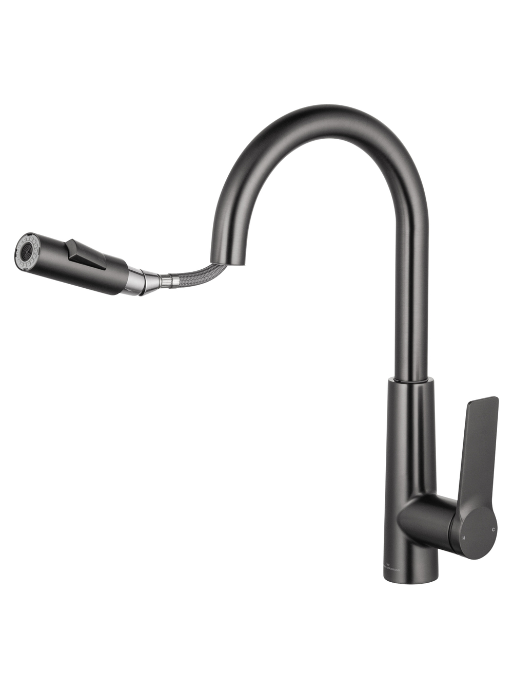Смеситель для кухни с выдвижным изливом WONZON & WOGHAND, Темный графит (WW-A20782-BGG)