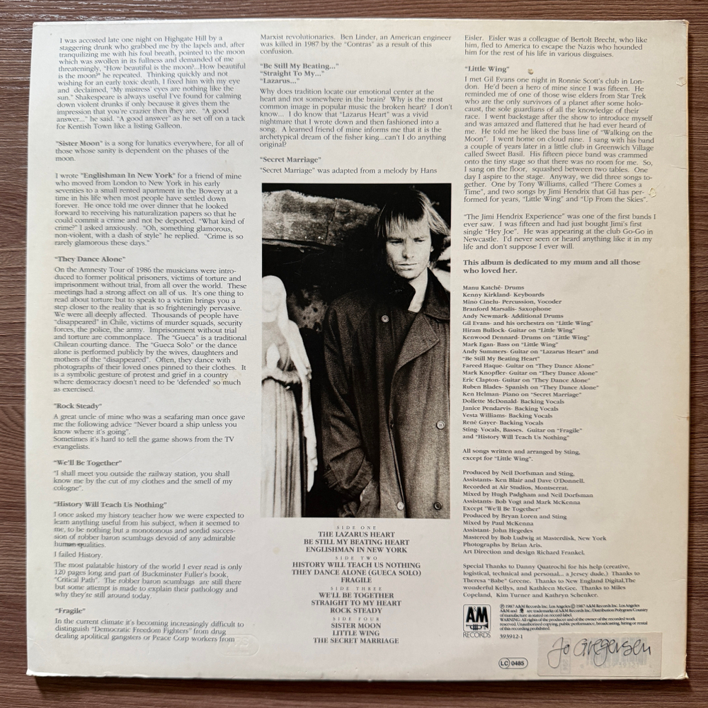 Sting - Nothing Like The Sun 2LP (Германия 1987г.)