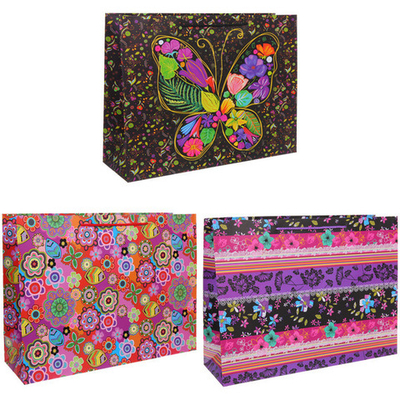 Пакет подарочный «Яркие краски» 50*37*15 см, микс