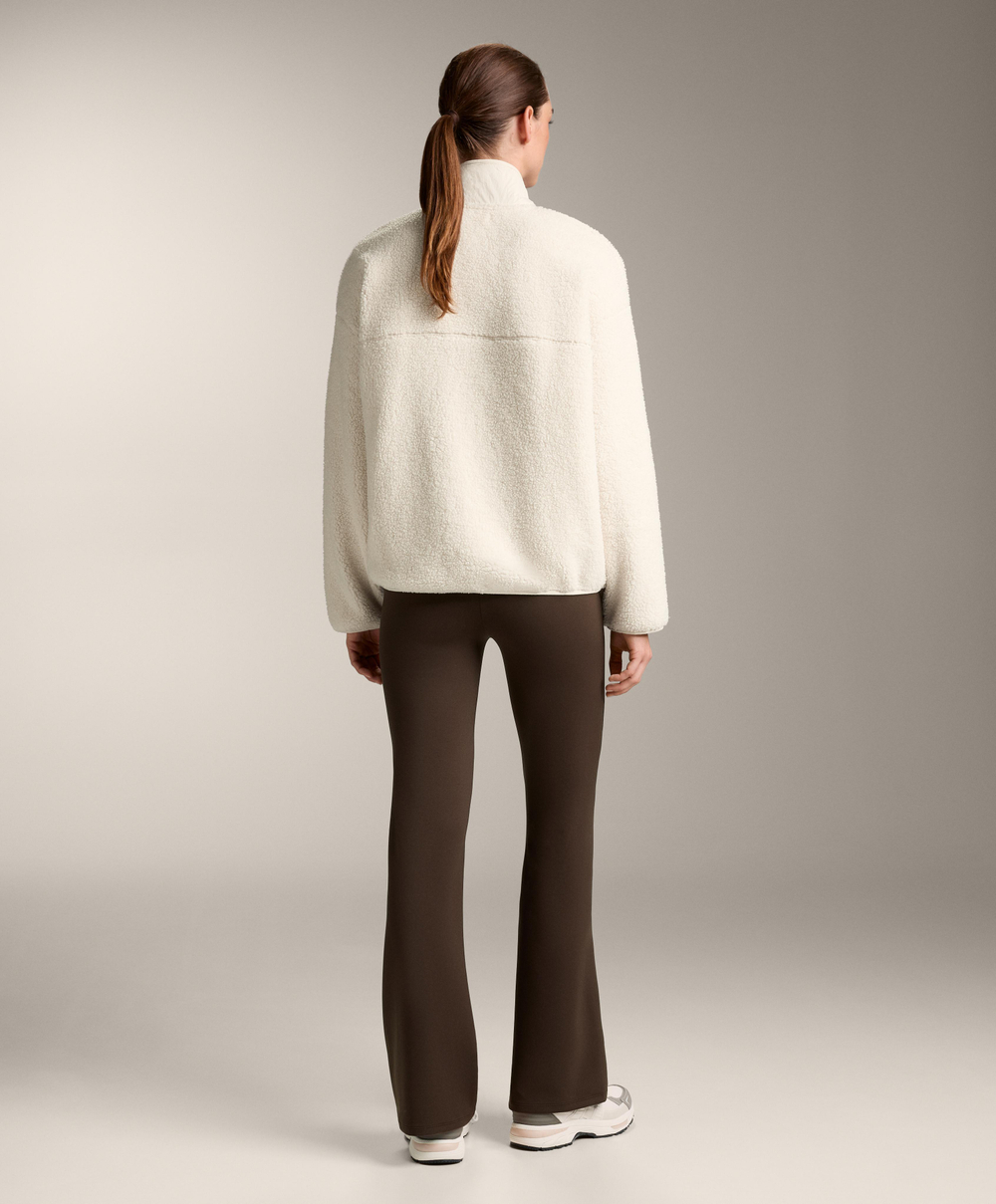 Oysho Легкая куртка-бомбер из искусственной овчины, экрю