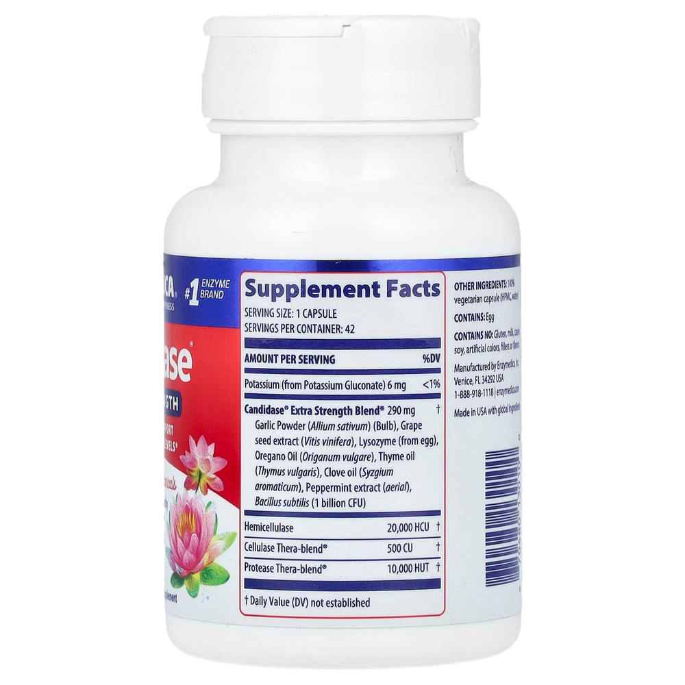 Enzymedica, Candidase, Extra Strength, 42 капсулы