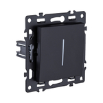 Выключатель 1-клавишный 10А/250В с LED подсветкой, черный Kollinger Asthetik AS-007BK