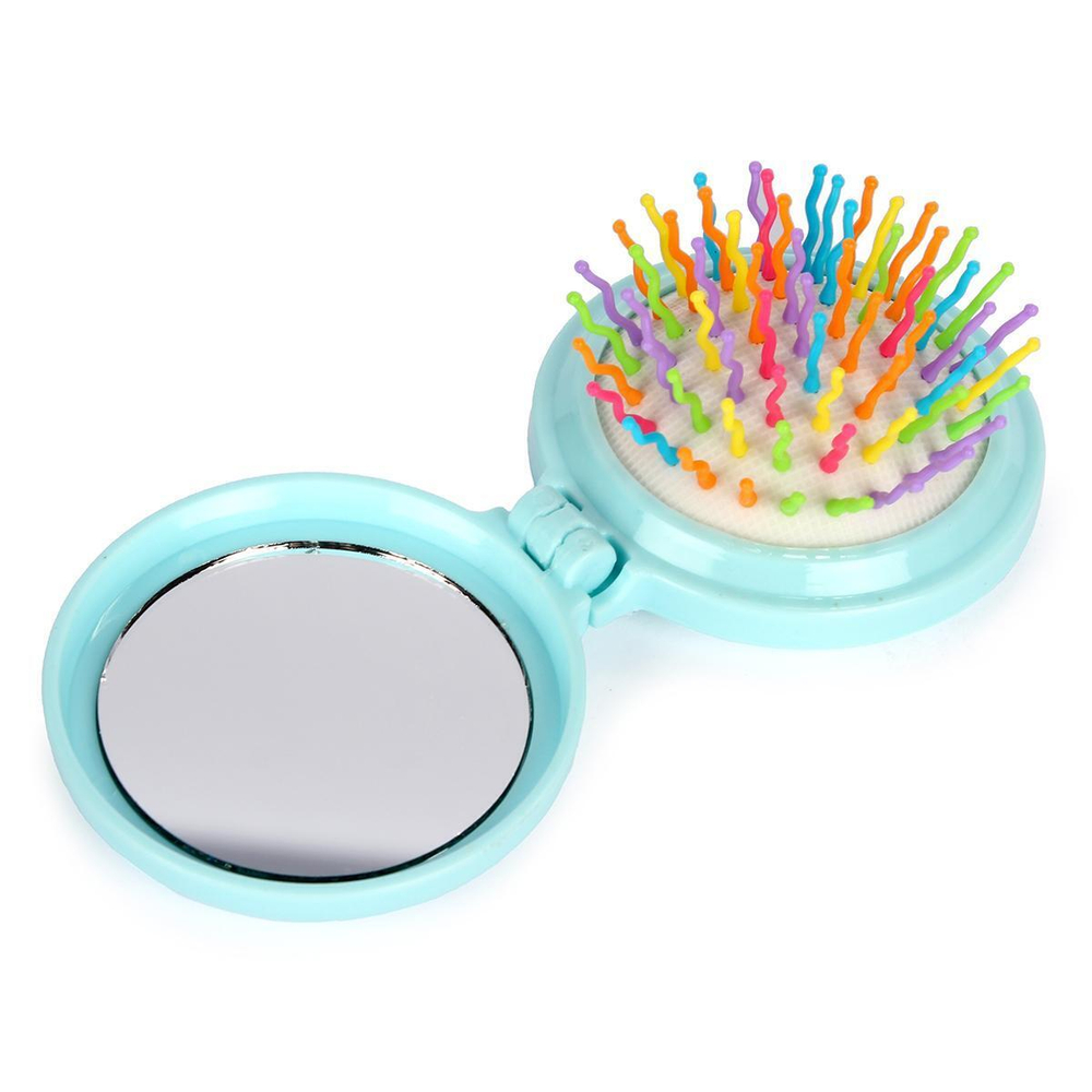 Расческа массажная детская складная "Карамель", китенок, цвет голубой, d-6см (Huangyan Shunchang)