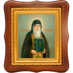 Тимофей Печерский преподобный игумен. Икона на холсте.