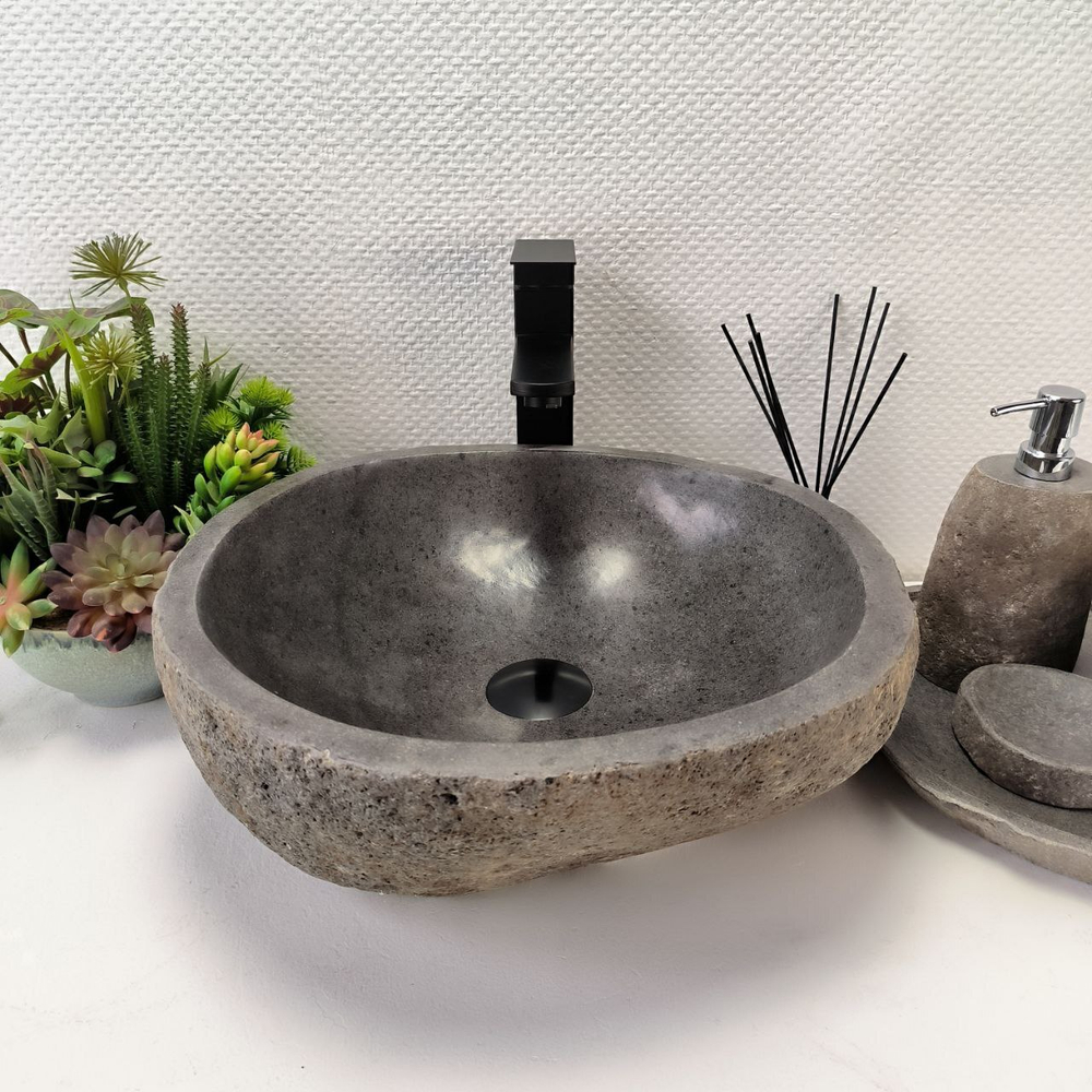 Раковина из речного камня RS-63859 (42*39*15) 0121