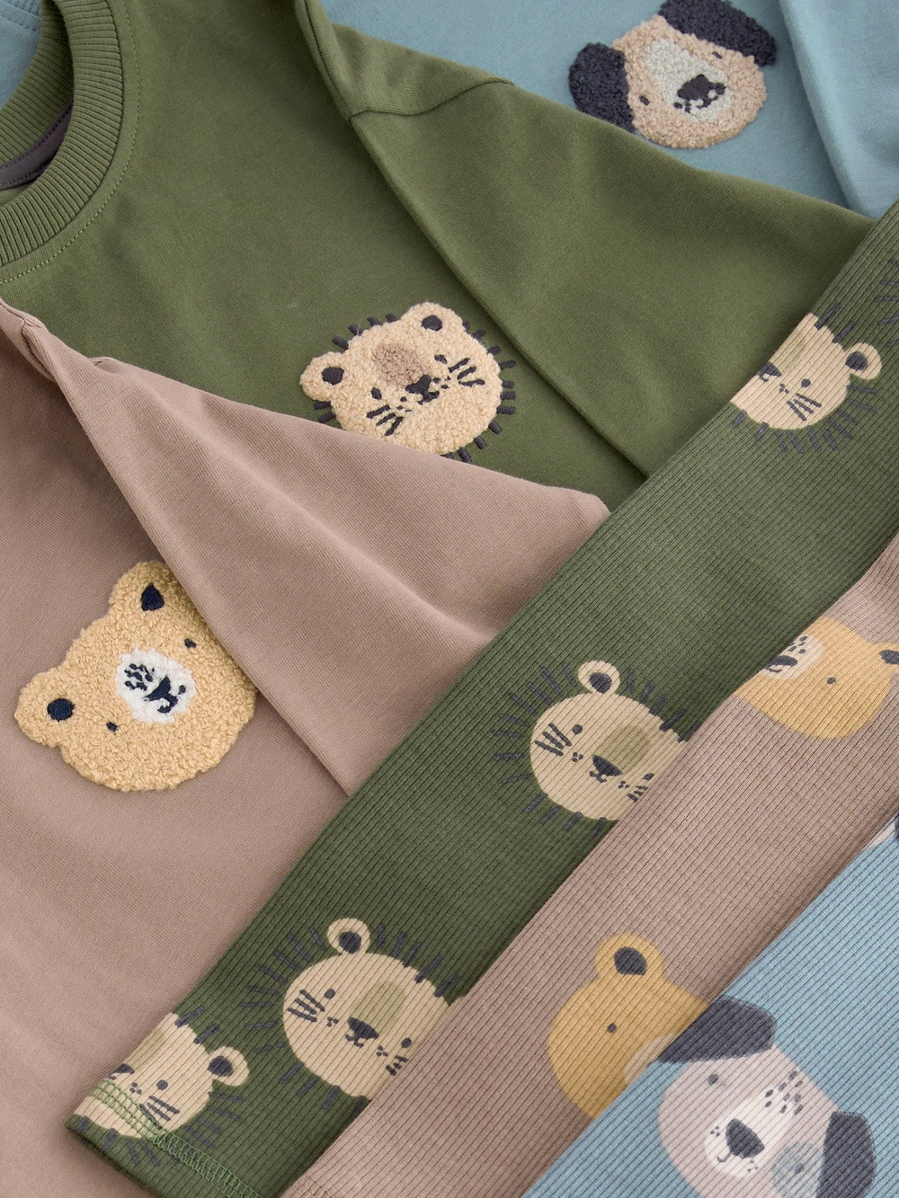 Пижама для мальчика Next K98-567, 3 шт., Хаки, Бежевый, Голубой