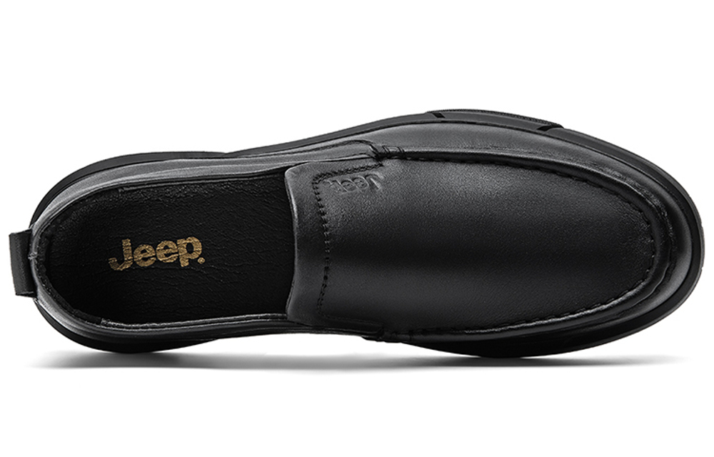 Jeep Casual Leather Shoes Men"s Low top Black