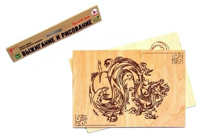 Доска для росписи и выжигания. рис13. "Дракон" 2шт. (Ракета)