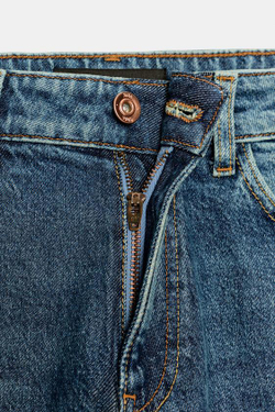 ZARA ДЖИНСЫ Z.01 MOM FIT С ВЫСОКОЙ ПОСАДКОЙ, СИНИЙ