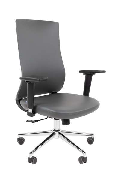 Офисное кресло Chairman 500LUX Россия экокожа cерый БП