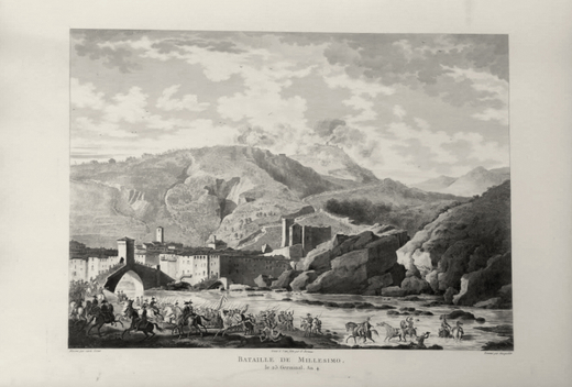 Сражение у Миллезимо. Гравюра из альбома Военные кампании Франции. Париж. 1834