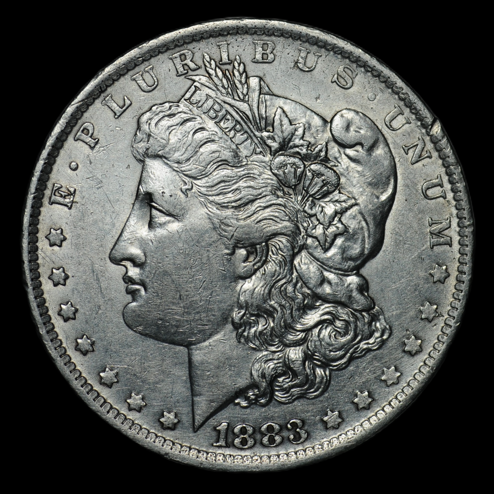 Крупная серебряная монета 1 доллар 1883 г. США