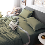 Комплект постельного белья Однотонный Сатин с Одеялом (простынь на резинке) FBR018