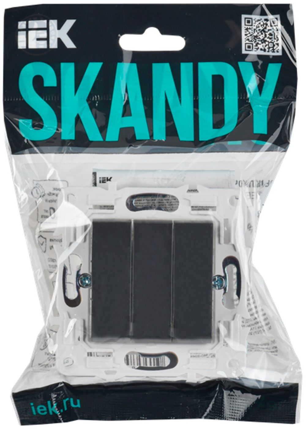 SKANDY Выключатель 3-клавишный 10А SK-V11T титан IEK