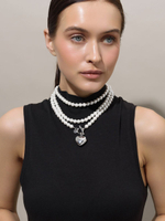 Колье "Pure" White Very Long из перламутра Silver