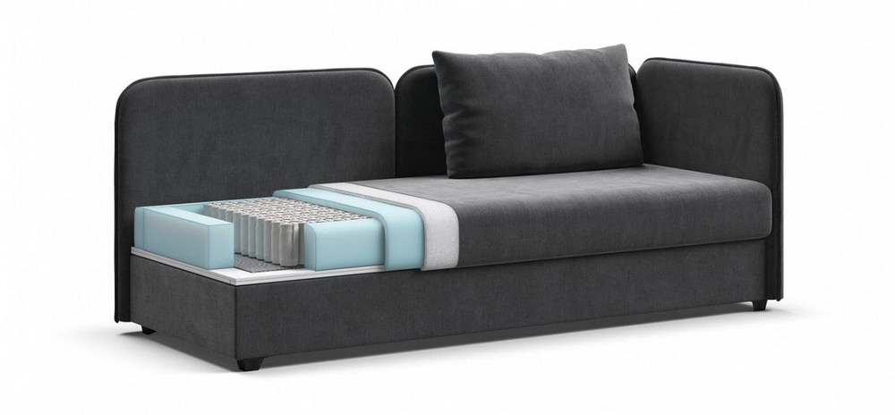 Тахта Ирис Велюр Монолит серый