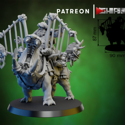 Grand Alliance Destruction Ogor Mawtribes Ogre Kingdoms Всадник огров на бегемоте №4 свежеватель миниатюра для dnd, днд, pathfinder, фентези, Настольная игра, НРИ, Варгейм, РПГ