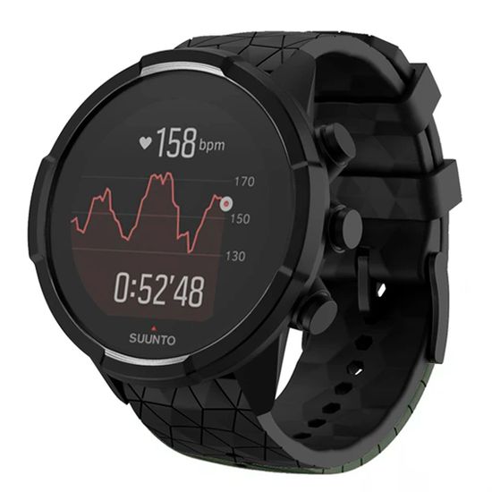 Ремешок Ranger 24 мм для Suunto 9 Baro, Suunto 7, Suunto Spartan Sport силиконовый быстросъемный (Черный)