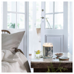 Свеча ароматическая IKEA BUKETTAPEL (БУКЕТТАПЕЛЬ), Бергамот и кедровое дерево, Бледно-зеленый, 100 часов