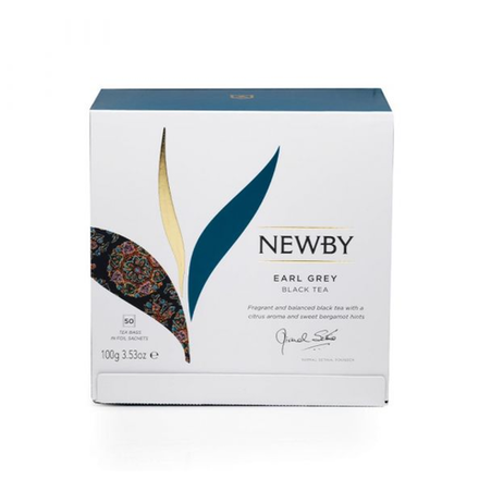 Чай черный с бергамотом в пакетиках Newby Earl Grey, 50 пак