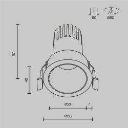 Светильник встраиваемый светодиодный Maytoni Dip DL116-10W-2.7K-B