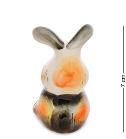 ГЛ- 809 Фигурка «Ушастый заяц» цв. (Гжельский фарфор)
