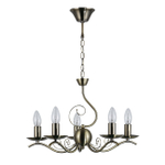 Люстра подвесная 5x40Вт Е14, металл, бронза