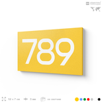Номер на дверь 789, табличка на дверь для офиса, квартиры, кабинета, аудитории, склада, желтая 120х70 мм, Айдентика Технолоджи
