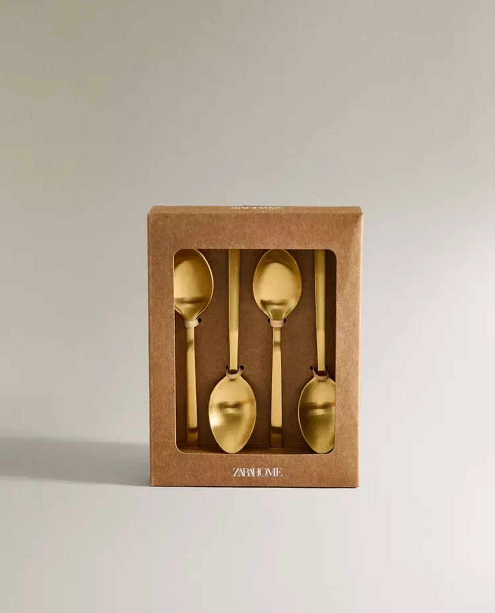 ZARA HOME НАБОР ДЕСЕРТНЫХ ЛОЖЕК ИЗ ЗОЛОТОЙ СТАЛИ ( 4 ПРЕДМЕТА), ЗОЛОТОЙ