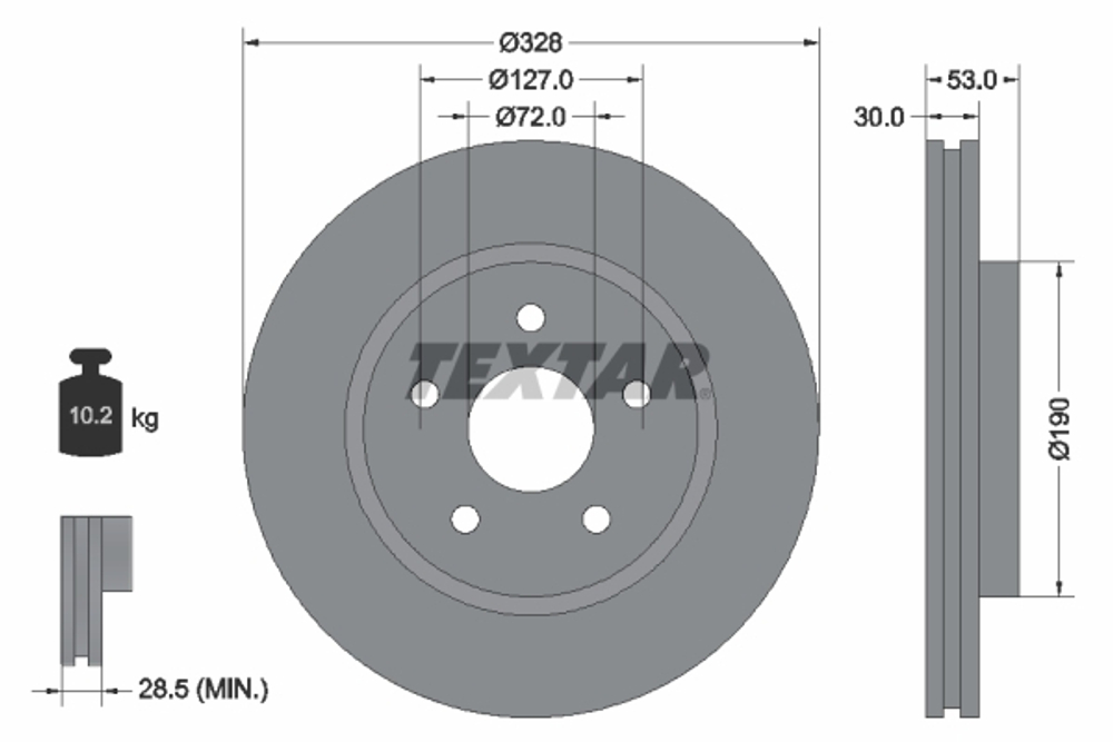 TEXTAR - 92184505-TET - Brake Disc