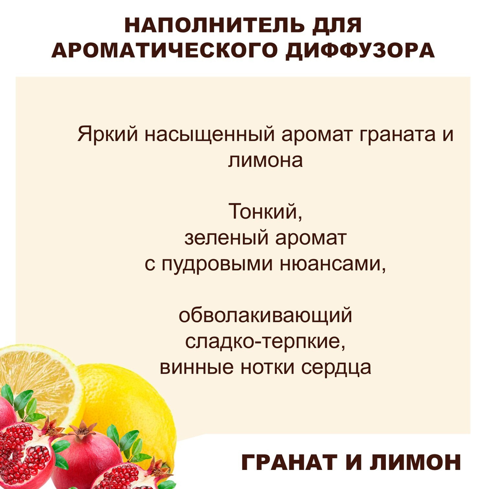 ГРАНАТ И ЛИМОН - Наполнитель для ароматического диффузора