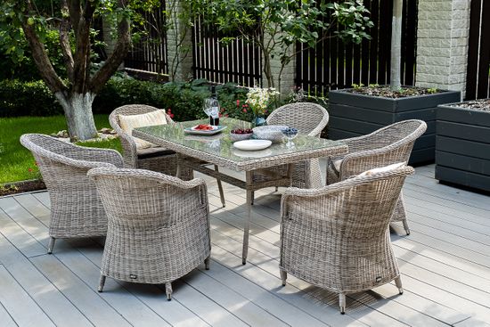 "Равенна" плетеное кресло из искусственного ротанга, цвет бежевый