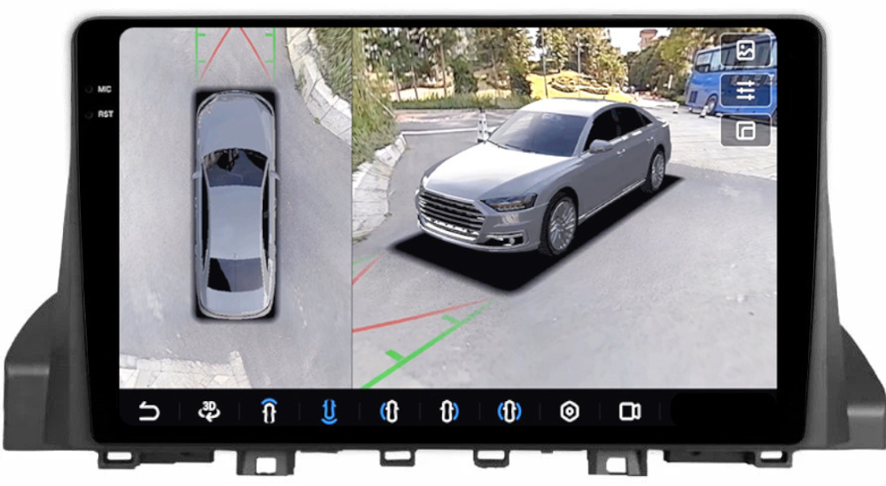 Магнитола для Москвич 3 и JAC JS4 2022-2024 - FarCar BX9-360-9594 монитор 9.5" 2K QLED на Android 13, 6Гб+128Гб, CarPlay, 4G SIM-слот, 4 камеры в комплекте