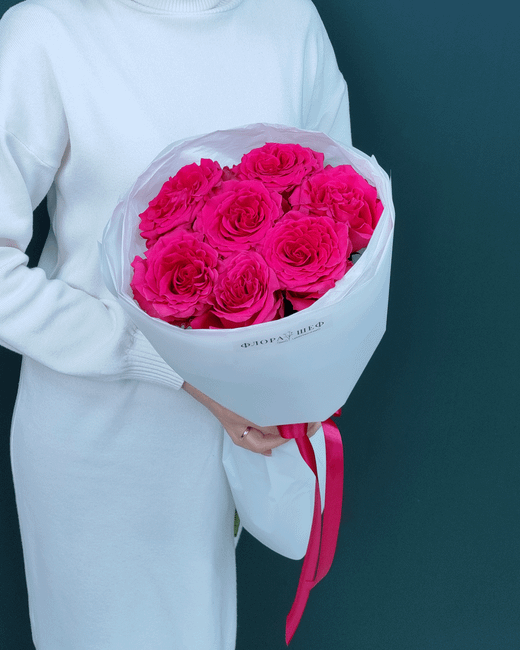 Роза малиновая Фулл Монти,7шт(00451)