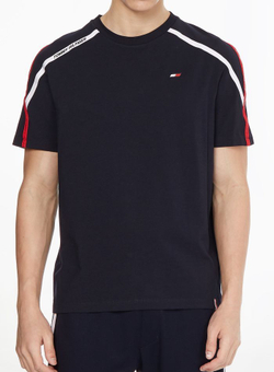 Мужская теннисная футболка Tommy Hilfiger Trim Short Sleeve Tee - desert sky